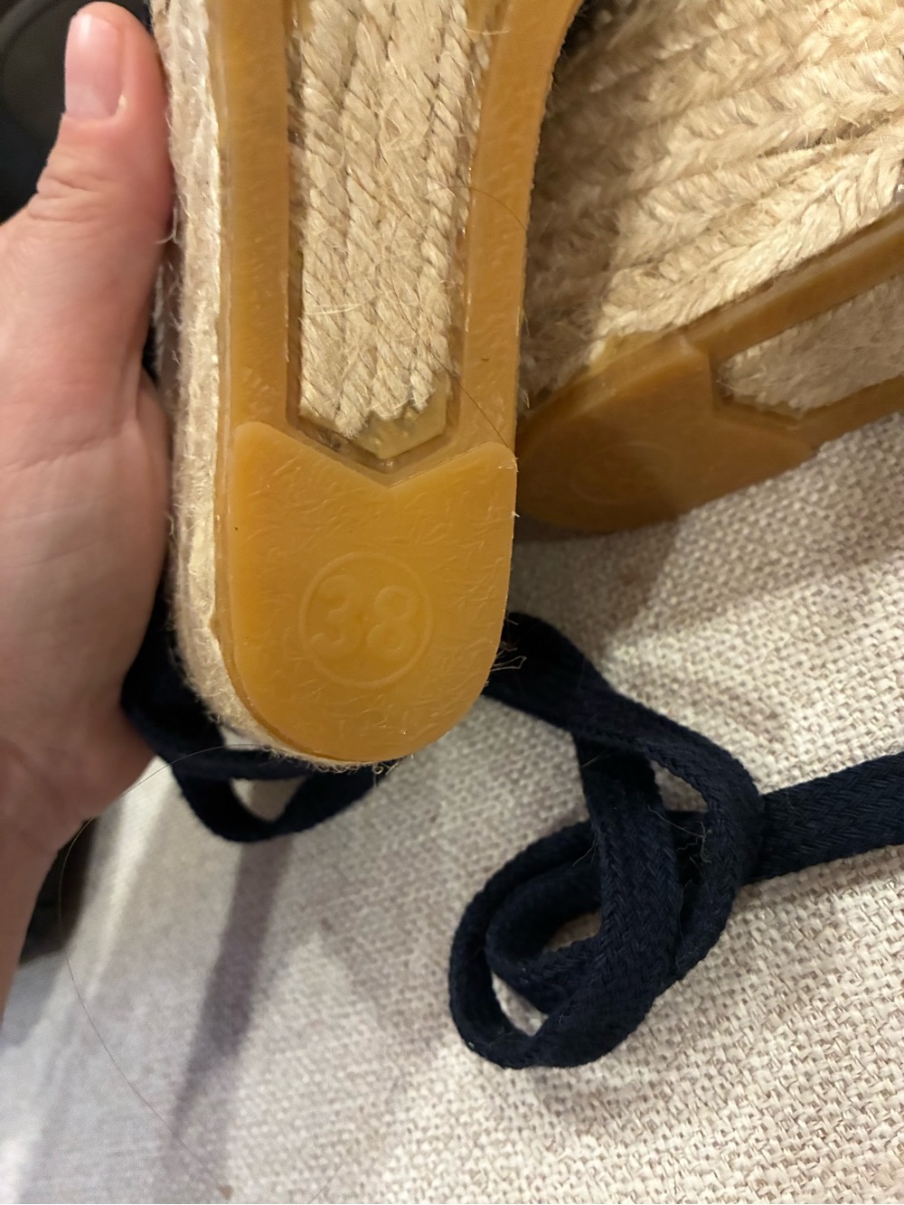 Sz 38 Castaner navy denim wedge sandals espadrilles - Picture 10 of 10